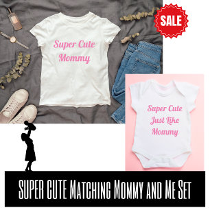 Super Cute Mini Matching Mother Daughter  Baby Bodysuit