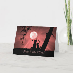 Super Cute Mother's Day Card with Dog and Cat
