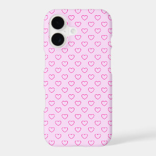 Super Cute Pink Hearts Pattern On Light Pink