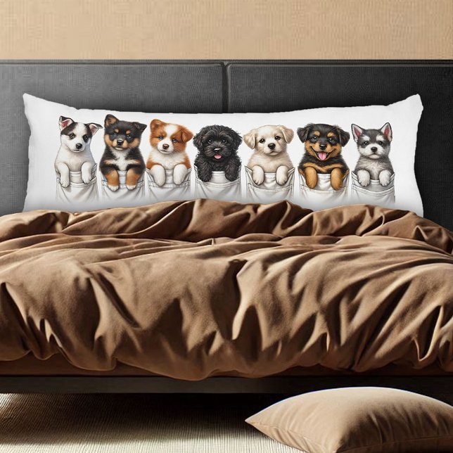 Super Cute Pockets Full of Puppies Body Cushion (Pockets Full of Puppies Body Pillow Cover Photo)