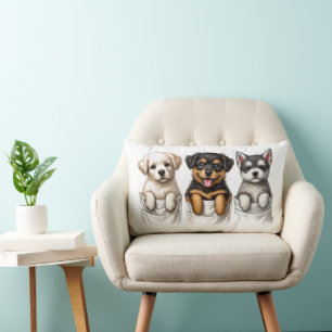 Super Cute Pockets Full of Puppies Lumbar Cushion
