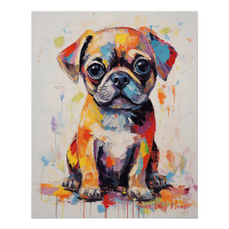 Super Cute Pug Dog Puppy 001 - Xeno Lucilfer Poster