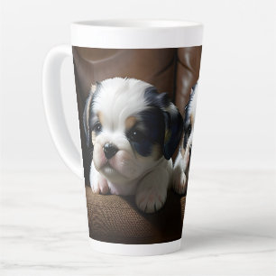 Super Cute Puppies on the Couch 1 Latte Mug