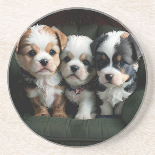 Super Cute Puppies on the Couch 2 Coaster