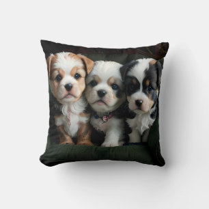 Super Cute Puppies on the Couch 2 Cushion