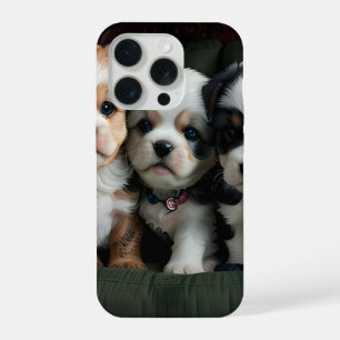 Super Cute Puppies on the Couch 2 iPhone 15 Pro Case