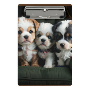 Super Cute Puppies on the Couch 2 Mini Clipboard