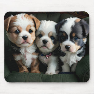 Super Cute Puppies on the Couch 2 Mouse Pad
