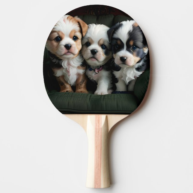 Super Cute Puppies on the Couch 2 Ping Pong Paddle (Front)