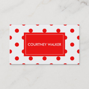 Super Cute red polka dot business cards