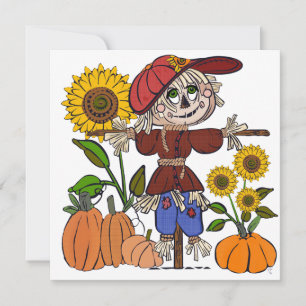 Super Cute Scarecrow  Holiday Card