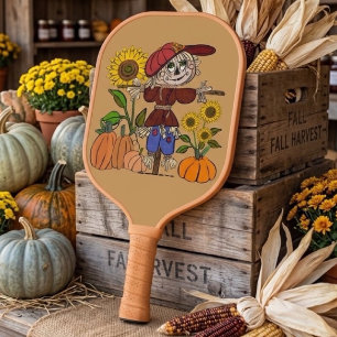 Super Cute Scarecrow Pickleball Paddle