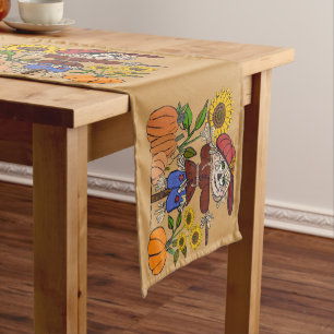 Super Cute Scarecrow Table Runner Table Cover