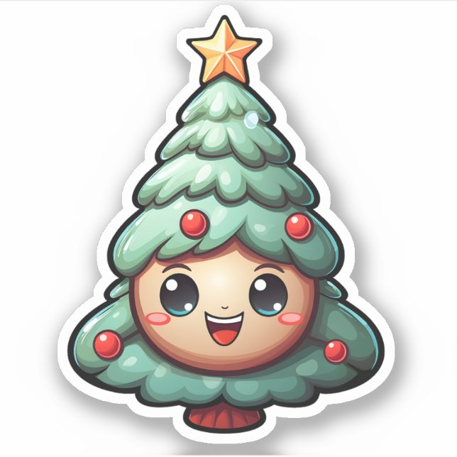 Super Cute Smiling Green Christmas Tree (Front)