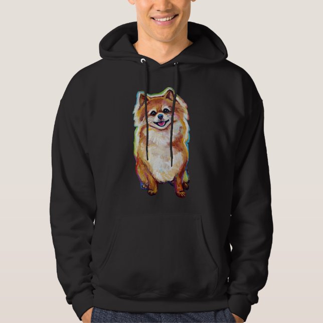Super Cute Smiling Pomeranian Hoodie (Front)