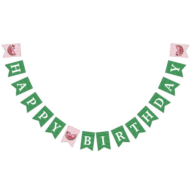 Super Cute Watermelon Birthday Bunting (All)