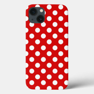 Super Cute White And Red Polka Dot Pattern iPhone 13 Case