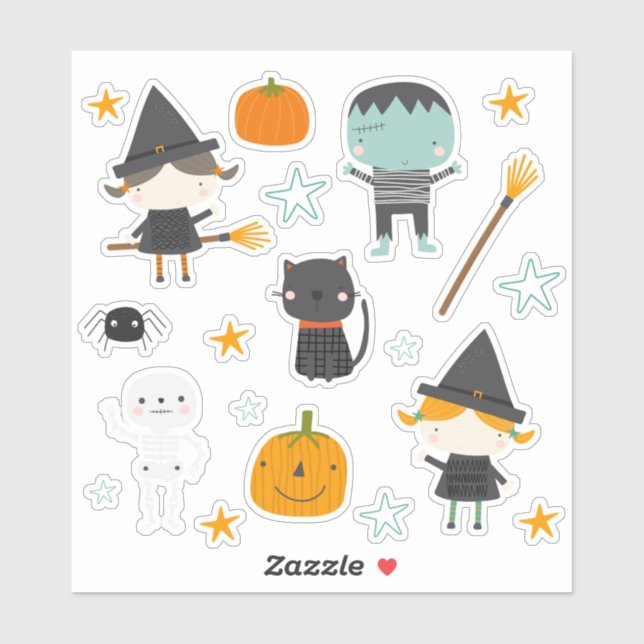 Super cute Witches, Frankenstein and Friends   (Sheet)