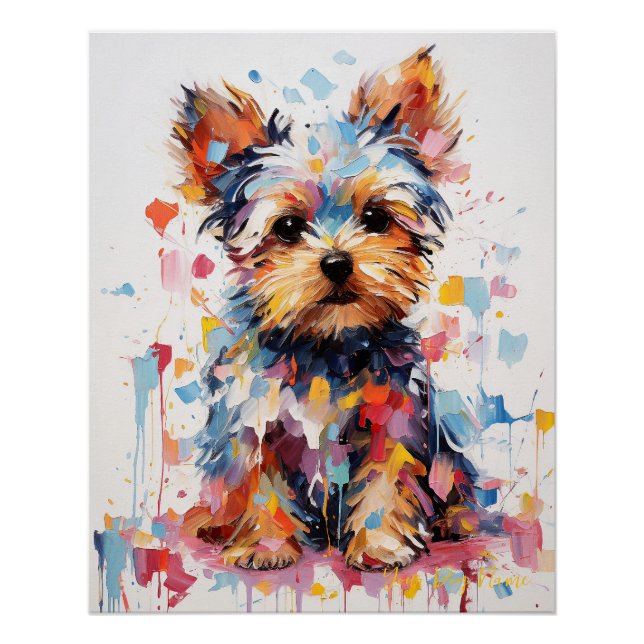 Super Cute Yorkshire Terrier Dog Puppy 001 - Xeno  Poster (Front)