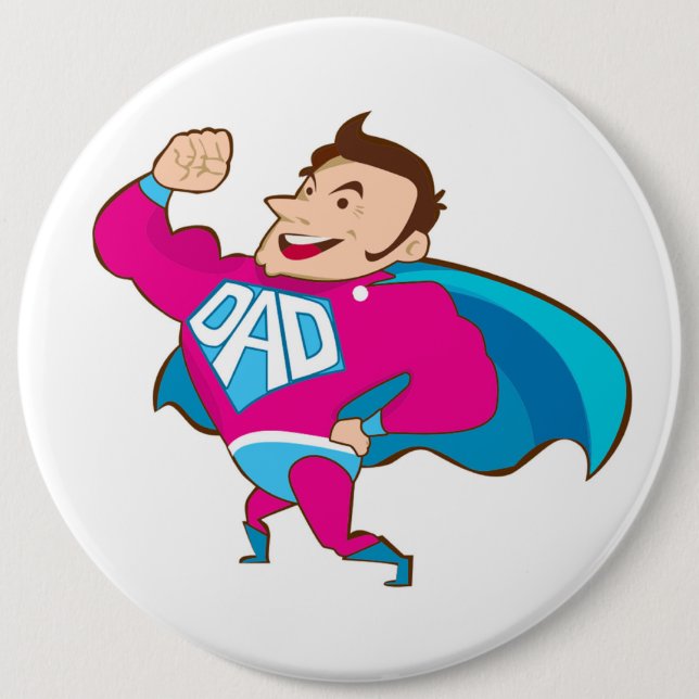 SUPER DAD 6 CM ROUND BADGE (Front)