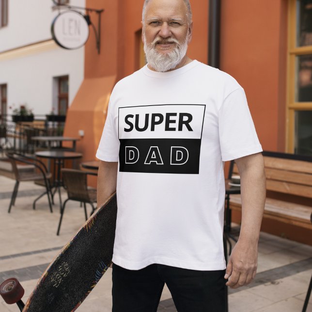 Super Dad | Black And White Dad T-Shirt (Creator Uploaded)