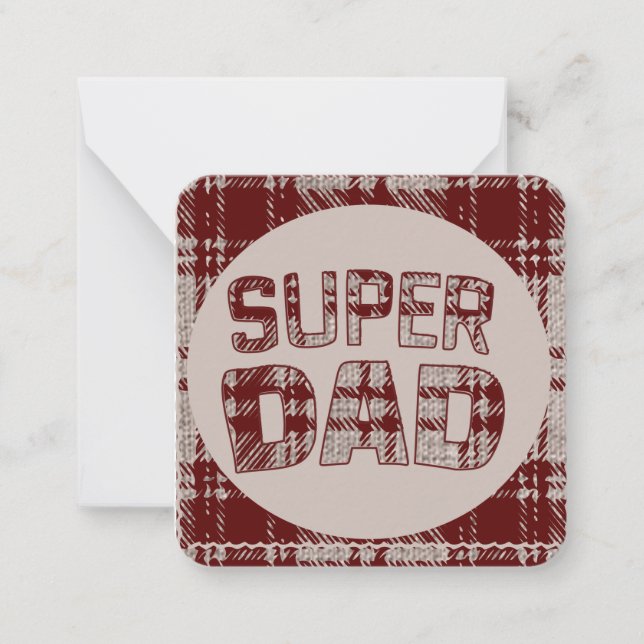 Super Dad Brow Plaid NoteCard (Front)