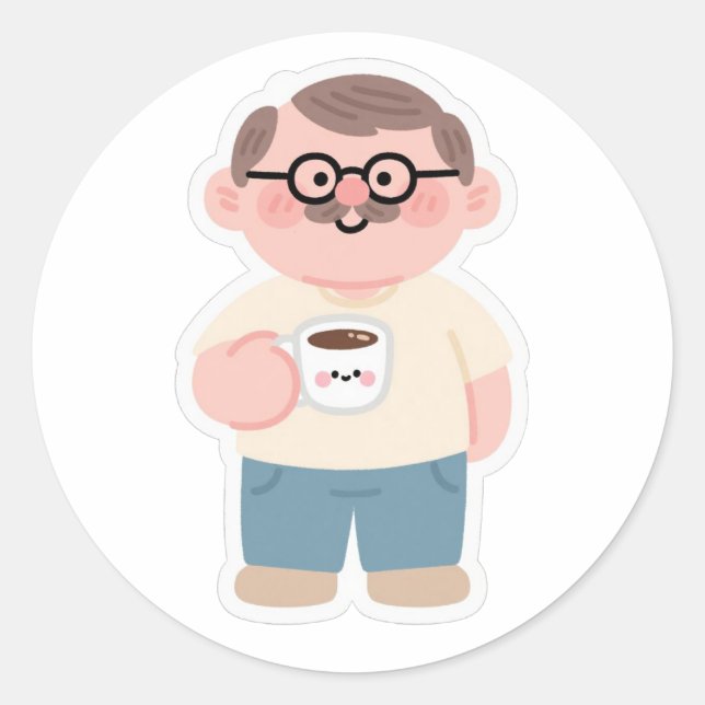 👨 Super Dad Classic Round Sticker (Front)