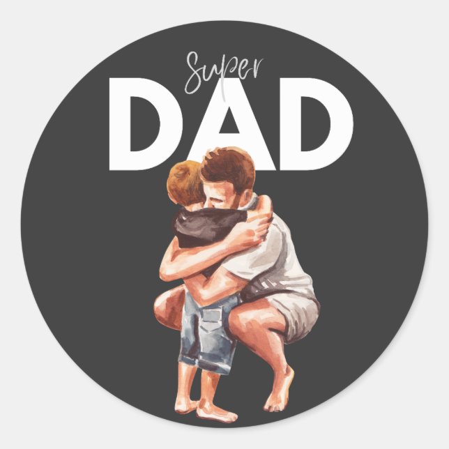 Super Dad Classic Round Sticker (Front)