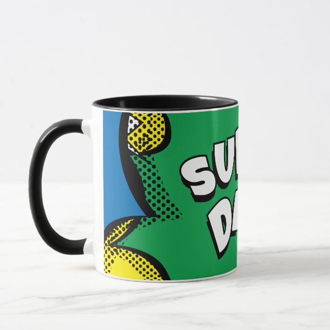 “Super Dad” Colourful Comic Book Pop Art Mug (Left)