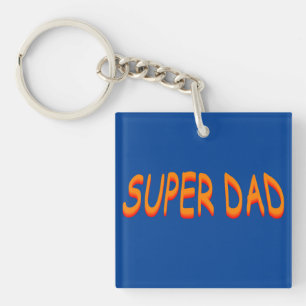 Super Dad Comic Style Font Key Ring