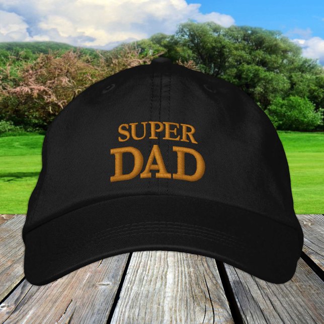 SUPER DAD embroidered baseball cap gold / black (Creator Uploaded)