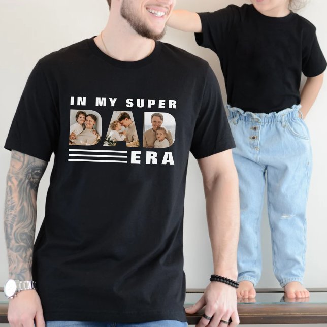 Super Dad Era Photo Collage Funny Black T-Shirt (Super Dad Era Photo Collage Funny Black T-Shirt
)