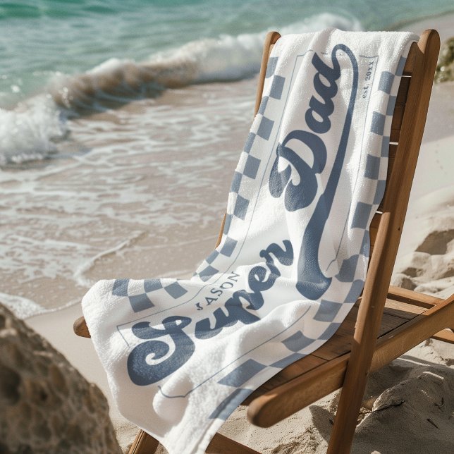 Super Dad Established | Monogram Beach Towel (Creator Uploaded)