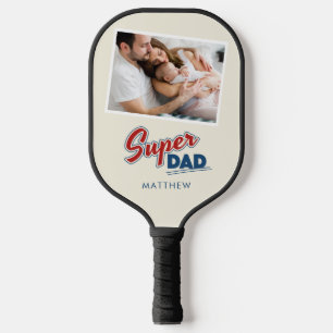 Super Dad Family Photos Birthday Personalised Pickleball Paddle