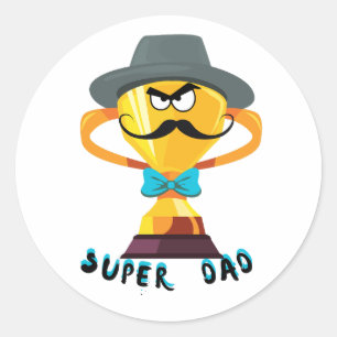 Super Dad fathers day gift Classic Round Sticker