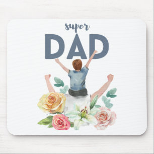 Super Dad Floral Watercolor Mousepad