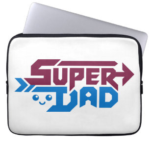 Super Dad Gamer Gift – Cute Retro Laptop Sleeve