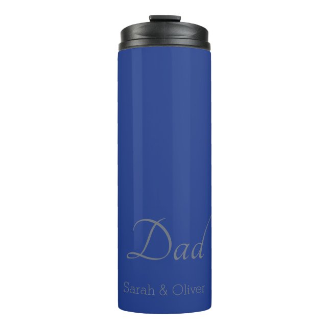 Super Dad Gift — Minimalist Blue & Silver |  Thermal Tumbler (Front)