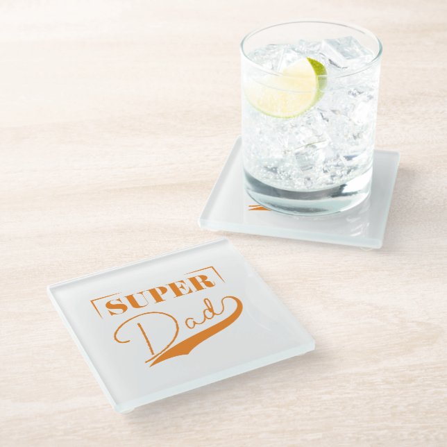 Super Dad Glass Coaster (Angled)