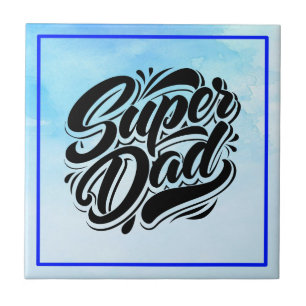 Super Dad Hero Typography Design-67888 Ceramic Tile