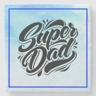 Super Dad Hero Typography Design-67888 Stone Coaster