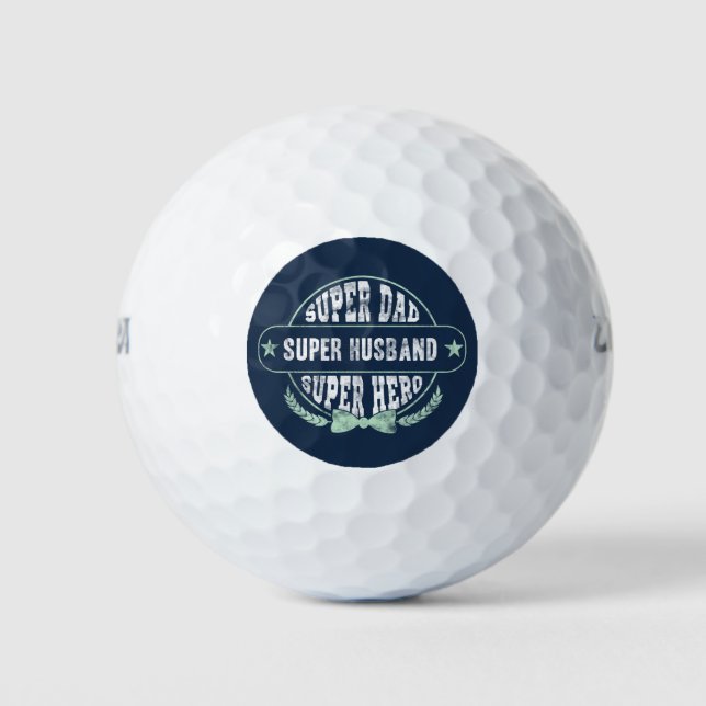 Super Dad Husband Hero Fathers Day Golf Balls (Front)