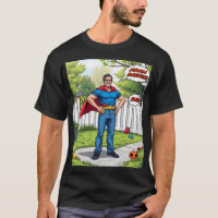 Super Dad in Action – Comic Style Hero T-Shirt