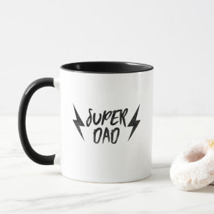 Super Dad Lightning Bolt Black Super Mug