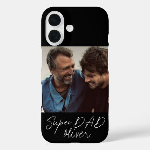 Super DAD Modern Script 1 Photo iPhone 16 Case