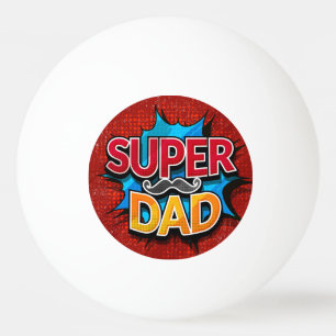 Super Dad Moustache Modern Grunge Ping Pong Ball