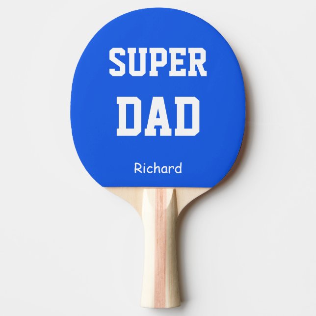 Super Dad Name Personalised Ping Pong Paddle (Front)