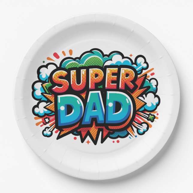 Super Dad Paper Plate (Front)