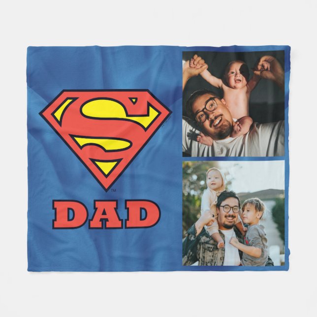 Super Dad Photo Template Fleece Blanket (Front (Horizontal))