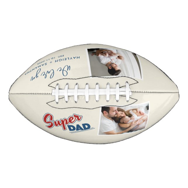 Super Dad Photos Birthday Custom Football (Front)